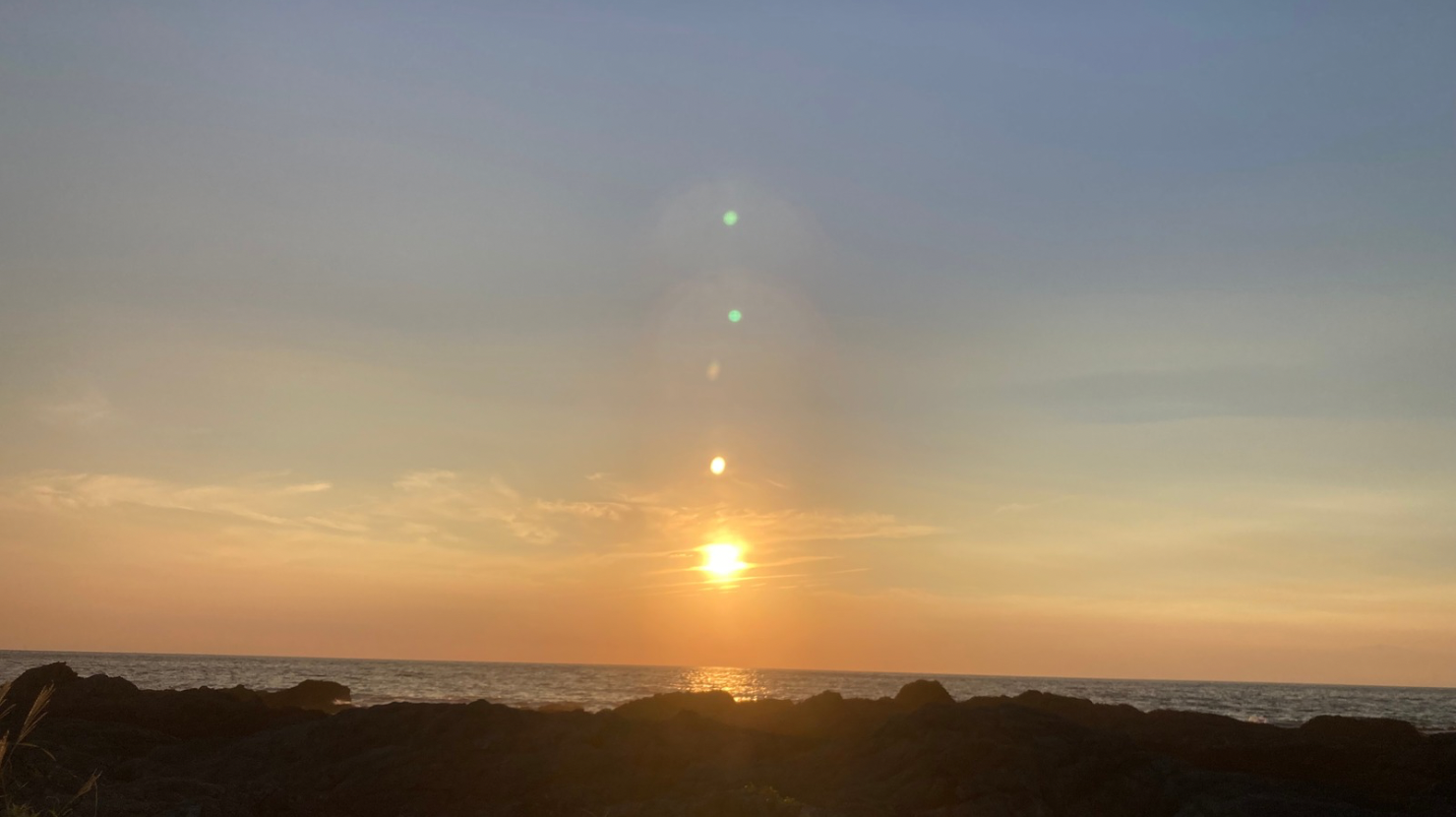屋久島からの夕陽