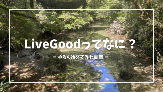 LiveGoodってなに？軽い氣持ちでとりあえず始めてみたよ